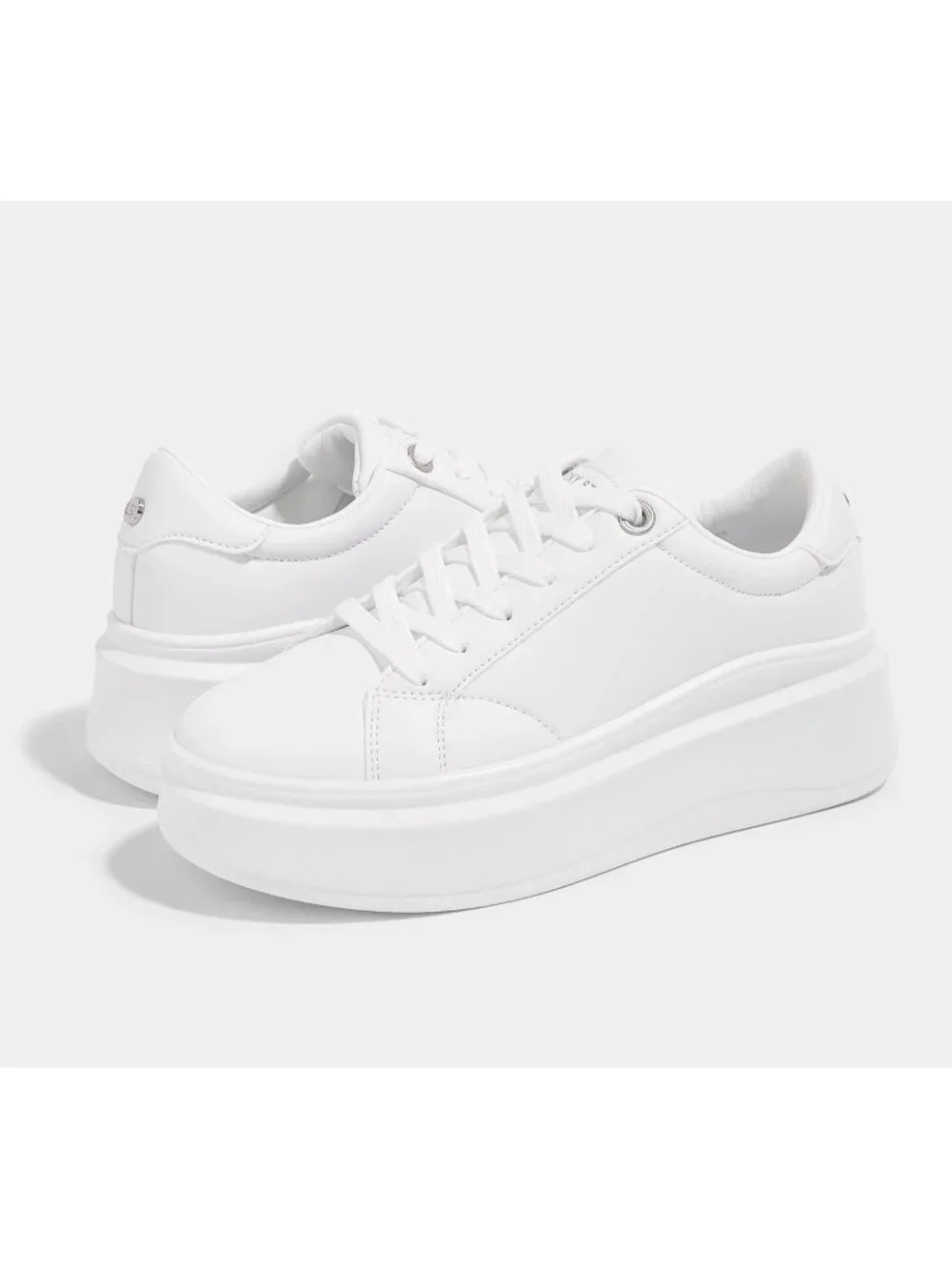 🆕Women's All White Platform Fashion Sneakers Classic Low Top Thick Sole Casual